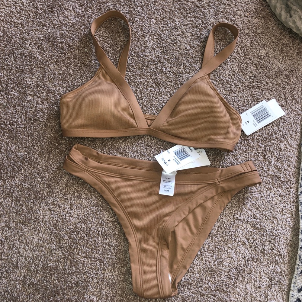 NWT LSpace Carmel Ribbed Bikini Bottom